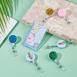 6Pcs 6 Colors Glitter ABS Plastic Badge Reel&nbsp;FIND-DC0007-69