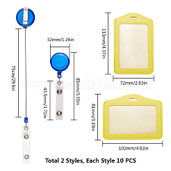 PVCカードホルダー  リールラウンドソリッド半透明プルバックル付き  プラチナ  ミックスカラー  157~189mm  10セット&nbsp;AJEW-PH0017-32