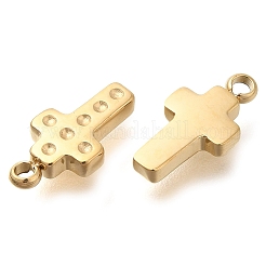 304ステンレススチールチャーム  クロスチャーム  14KGP本金メッキ  12x6x2mm  穴：1.4mm&nbsp;STAS-P369-12G
