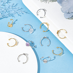 12Pcs 2 Colors Brass Open Cuff Ring Findings&nbsp;KK-UN0001-28