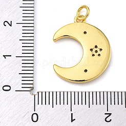 Rack Plating Brass Micro Pave Clear Cubic Zirconia Pendants&nbsp;KK-Z063-31G