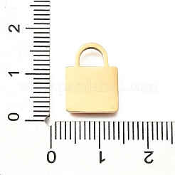 イオンプレーティング（IP）304ステンレスペンダント  エナメル  南京錠チャーム  ゴールドカラー  15x11x1mm  穴：4x5mm&nbsp;STAS-C115-05G