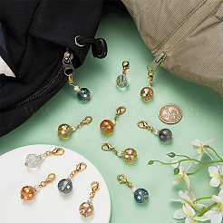 12Pcs 6 Styles Faceted Glass Pendant Decorations&nbsp;HJEW-FG00019