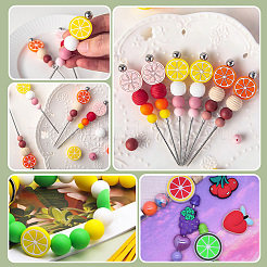 Lemon & Round Food Grade Eco-Friendly Silicone Focal Beads&nbsp;SIL-PA0001-54