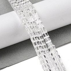 天然石クオーツクリスタルビーズ連売り  キューブ  水晶  グレードA  4x4x4mm  穴：0.6mm  約93個/連  15.43''（39.2センチメートル）&nbsp;G-H085-B01-01