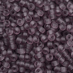 MIYUKIラウンドロカイユビーズ  日本製シードビーズ  （rr142f）マット透明スモーキーアメジスト  11/0  2x1.3mm  穴：0.8mm  約1100PCS /ボトル  10 G /ボトル&nbsp;SEED-JP0008-RR0142F