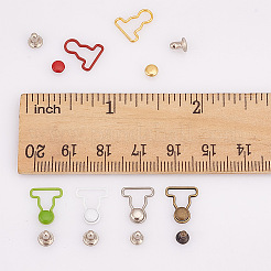 100セット10色のミニ合金ひょうたんバックル  人形ボタンアクセサリー  ミックスカラー  11x9.5x1mm  10セット/カラー&nbsp;DIY-GO0002-12