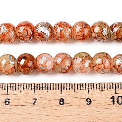 Drawbench Crackle Glass Beads Strands&nbsp;GLAA-N006-8mm-08
