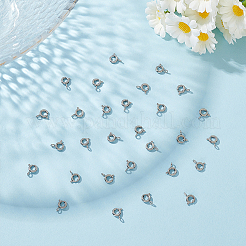 316ステンレススチール製スプリングリング留め具30個  ステンレス鋼色  8x6x3mm  穴：1.6mm&nbsp;FIND-UN0016-21