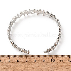 女性のための真鍮製のカフバングル  ヒトデ  プラチナ  内径：2-1/4インチ（5.85cm）&nbsp;BJEW-F514-02P
