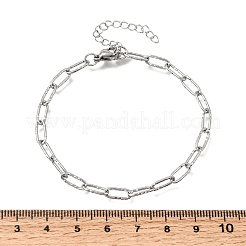 4MM 304 Stainless Steel Textured Paperclip Chain Bracelets for Man and Women&nbsp;SA-CBAB767-13P