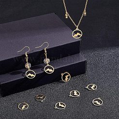 201ステンレススチールレーザーカットペンダント  山  ゴールドカラー  17x14.5x1mm  穴：1.5mm  20個/箱&nbsp;STAS-UN0038-97