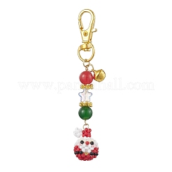 Christmas Santa Claus & Deer Handmade Glass Seed Beads Pendant Decorations&nbsp;HJEW-MZ00068