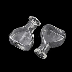 透明なガラスビーズ容器  ハート  透明  2x0.85x2.65cm  内径：0.5のCM&nbsp;GLAA-G123-08