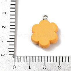不透明樹脂ペンダント  パンを模倣する  プラチナアイアンループ付き  花饅頭  23.5x18.5x7.5mm  穴：2mm&nbsp;RESI-Q020-05A
