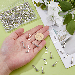 100pcs2スタイルチベットスタイル亜鉛合金ペンダント  アンティークシルバー  23~24x7~13x2~5mm  穴：1.6~1.8mm  50個/スタイル&nbsp;TIBEP-DC0001-48