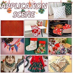 Christmas Theme Printed Polyester Fabric&nbsp;DIY-WH0308-623B