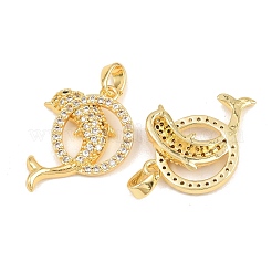 Brass Micro Pave Cubic Zirconia Pendants&nbsp;CU-CBA415D-09G-03