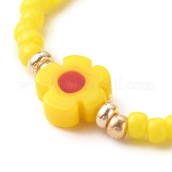 Handmade Baking Paint Glass Seed Beads Stretch Rings&nbsp;RJEW-JR00372