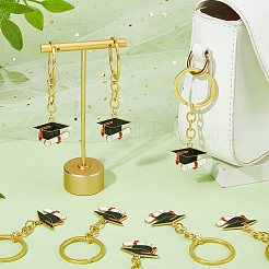 20Pcs Zinc Alloy Enamel Graduation Hat Keychains&nbsp;KEYC-FH00101