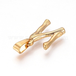 304ステンレスペンダント  竹風  文字L  イオンプレーティング（ip）  18KGP本金メッキ  文字.n  19x13x3mm  穴：3x7mm&nbsp;X-STAS-F235-01G-N