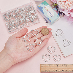 60Pcs Tibetan Style Alloy 2-Loop Heart Links Connector Charms&nbsp;FIND-FG0005-02