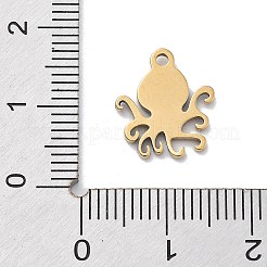 イオンプレーティング（IP）201ステンレススチールチャーム  エナメル  18KGP本金メッキ  海の動物  タコのチャーム  ショッキングピンク  13.5x12x1.5mm  穴：1.4mm&nbsp;X-STAS-A101-01B-02G