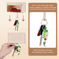 ABS Plastic Car Garage Key Holder with Opening Door&nbsp;AJEW-WH0794-20B
