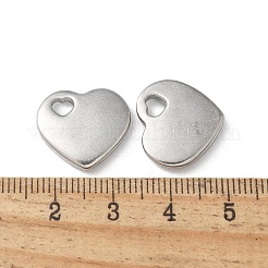 304ステンレスペンダント  ハートチャーム  ステンレス鋼色  15.5x17x3mm  穴：3.5x3mm&nbsp;STAS-I330-031P