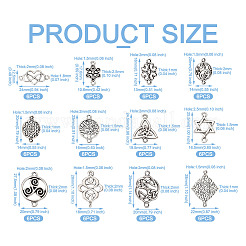 72Pcs 12 Styles Tibetan Style Alloy Connector Charms&nbsp;TIBE-TA0001-29