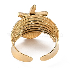 304 Stainless Steel Open Cuff Rings for Women&nbsp;RJEW-A049-05G