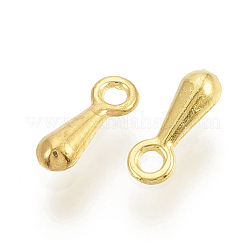 合金チャーム  アジャスターチェーンドロップ  ティアドロップ  ゴールドカラー  7x2.5x2mm  穴：1mm  約5000個/袋&nbsp;PALLOY-R069-G