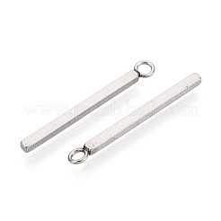変色しにくい304ステンレススチールペンダント  バー/スティック  ステンレス鋼色  23x1.5x1.5mm  穴：1.8mm&nbsp;STAS-T047-13