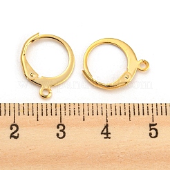 304ステンレススチールフレンチフックピアス金具  カン付き  24KGP本金メッキ  14.5x12x2mm  穴：1.2mm  ピン：1x0.8mm&nbsp;STAS-D448-041G