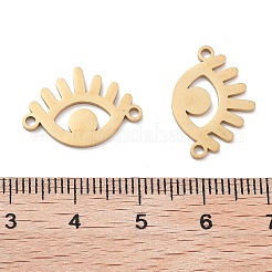 イオンプレーティング（IP）304ステンレススチール中空コネクタチャーム  アイリンク  ゴールドカラー  13x19x1mm  穴：1.5mm&nbsp;STAS-P332-06G