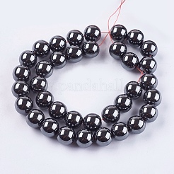 Non-Magnetic Synthetic Hematite Beads Strands&nbsp;G-H1624-12mm-1