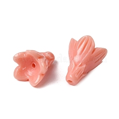 合成サンゴビーズ  染め  花  鮭色  12.5x10~10.5x10.5mm  穴：1.2mm&nbsp;CORA-K010-03A