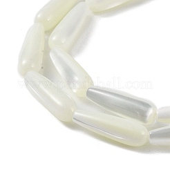 ナチュラルホワイトシェルビーズ  ティアドロップ  ホワイト  16x5mm  穴：0.8mm&nbsp;PEAR-B002-01B-A