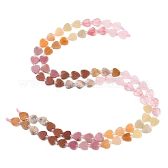 Natural Rose Quartz & Cherry Quartz Glass & Rhodonite & Crazy Agate & Synthetic Goldstone Beads Strands&nbsp;G-F811-A05-02