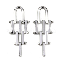Brass Triangle Tassel Stud Earrings&nbsp;EJEW-K309-17P