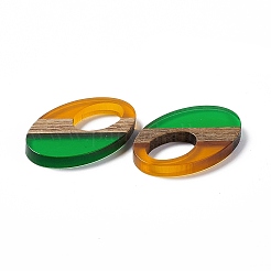 Transparent Resin & Walnut Wood Pendants&nbsp;RESI-M027-02I