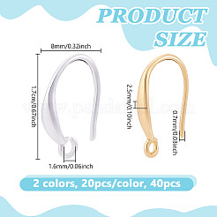 40Pcs 2 Colors Brass Earring Hooks&nbsp;KK-UN0004-59