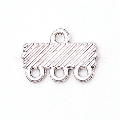 チベットスタイル亜鉛合金シャンデリアコンポーネントのリンク  花  アンティークシルバー  11.5x16x2mm  穴：1.6mm&nbsp;PALLOY-WH0088-15AS