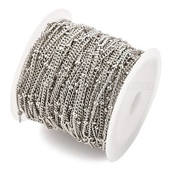 304 Stainless Steel Rondelle Beaded Satellite Chains&nbsp;CHS-G040-03P