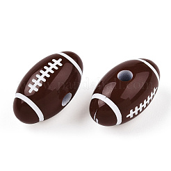 クラフトアクリルビーズ  スポーツビーズ  ラグビー  ファイヤーブリック  18x10x10mm  穴：2.5~3mm  約460個/500g&nbsp;MACR-T023-09