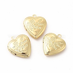 Brass Locket Pendants&nbsp;ZIRC-M120-01G