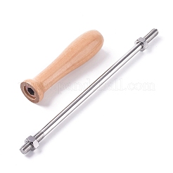 Hot Burning Brass Straight Handle and Wood Handle Sets&nbsp;DIY-WH0171-03P