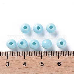 不透明なアクリルビーズ  ラウンド  空色  6x5mm  穴：1.8mm  約4400個/500g&nbsp;MACR-S370-C6mm-A07