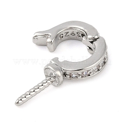 Brass Micro Pave Clear Cubic Zirconia Twister Peg Bails Pendants&nbsp;LS-KK-L219-03