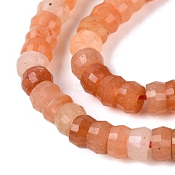 天然石レッドアベンチュリンビーズ連売り  ロンデル  多面カット  4x2~2.5mm  穴：0.7~1mm  約156~162個/連  14.76~15.16インチ（37.5~38.5cm）&nbsp;LS-G-Q606-46A-06